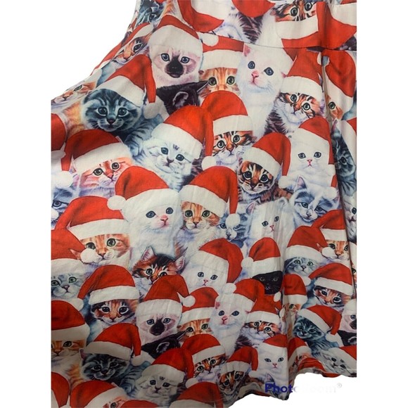 Torary Ugly Faux sweater Christmas Dress Fit And Flare Cats In Hats Sz M - Picture 8 of 13